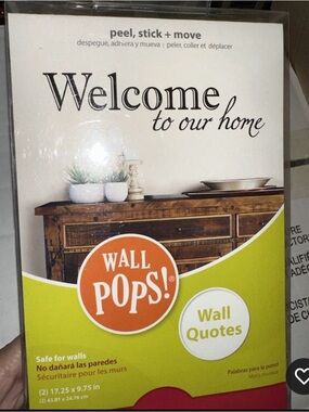 New WALL POPS! Welcome To Our Home Peel & Stick Removable Decal for walls